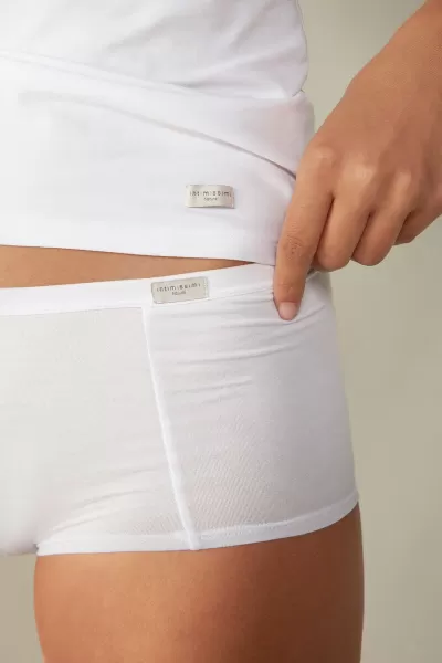 Culotte Donna Intimissimi Prodotto 001 - Bianco Culotte A Pantaloncino In Cotone