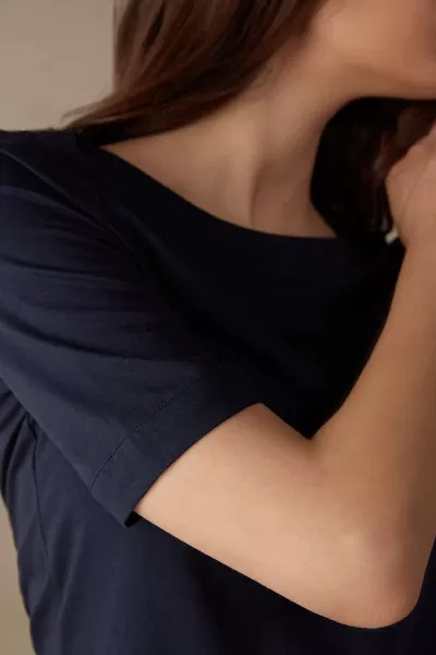 Unico Donna Maglia Manica Corta Scollo A Barchetta In Cotone Supima® Ultrafresh Intimissimi 1467 - Blu Intenso Maglie Maniche Corte
