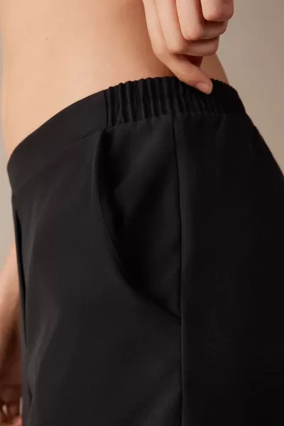 Nuovo Prodotto Leggings / Pantaloni 019 - Nero Donna Intimissimi Pantaloni Con Tasche