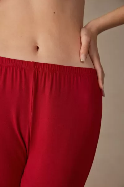 Intimissimi Pigiami Lunghi Moda Pantalone Lungo In Micromodal Donna 1473 - Rosso