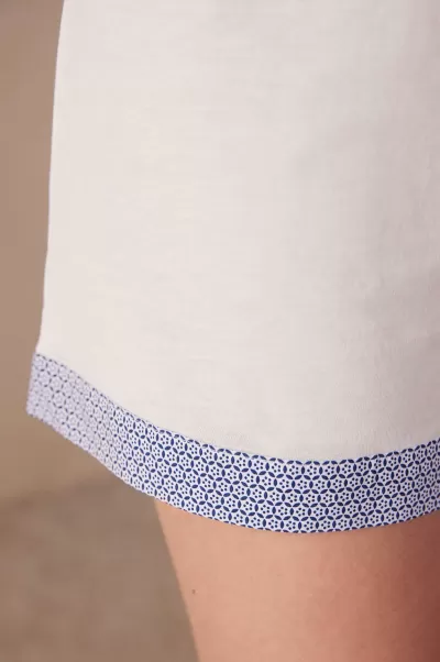 Pantaloncino In Cotone Supima® Ultrafresh Santorini View Intimissimi Pigiami Corti 2127 - Bianco Talco Affidabile Donna