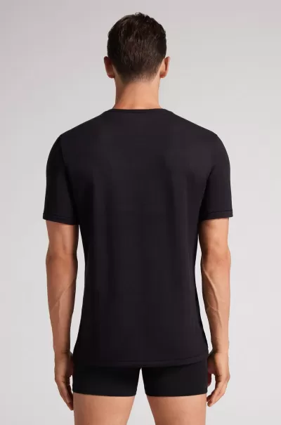 019 - Nero Accessibile Uomo T-Shirt In Modal Cashmere T-Shirt / Polo Intimissimi