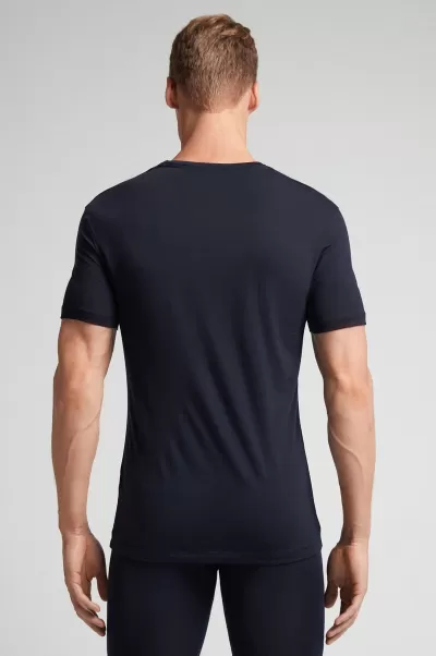 800 - Blu Notte T-Shirt In Lana Merino Elasticizzata Durata Uomo T-Shirt / Polo Intimissimi