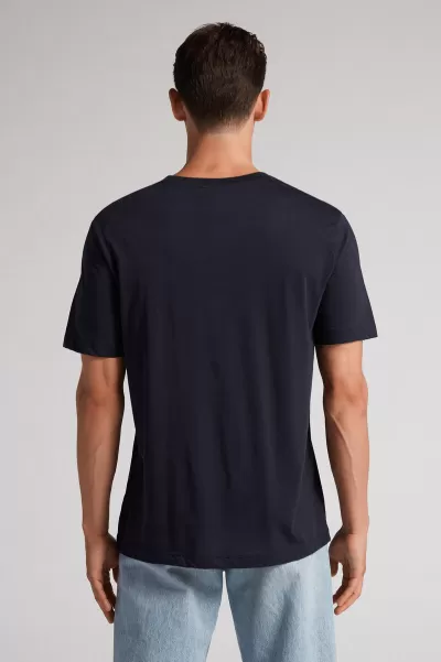 T-Shirt Regular Fit In Cotone Supima® Extrafine T-Shirt / Polo Intimissimi Sicurezza 800 - Blu Notte Uomo