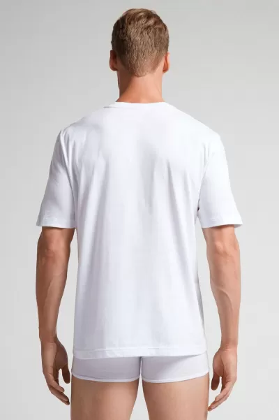 T-Shirt In Jersey Di Cotone 001 - Bianco T-Shirt / Polo Prezzo All'ingrosso Uomo Intimissimi