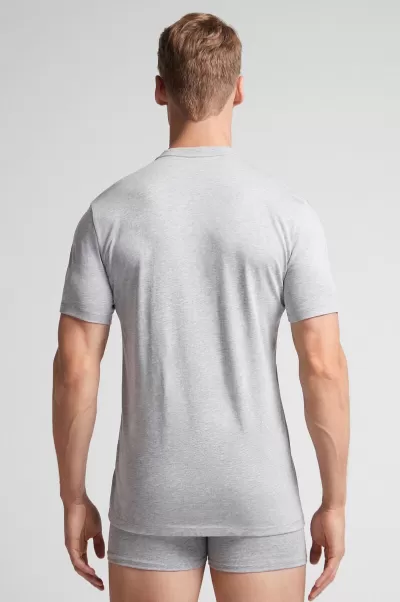 T-Shirt / Polo Intimissimi 031 - Grigio Melange Chiaro Raffinato T-Shirt In Cotone Supima® A Serafino Uomo