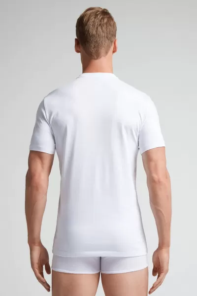 Intimissimi T-Shirt In Cotone Supima® A Serafino 001 - Bianco Uomo T-Shirt / Polo Sicurezza