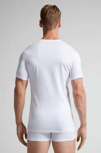 Moderno Intimissimi 001 - Bianco Uomo T-Shirt / Polo T-Shirt In Cotone Supima® Elasticizzato