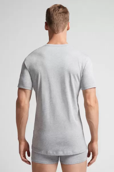 Uomo Cliente Intimissimi T-Shirt / Polo 031 - Grigio Melange Chiaro T-Shirt In Cotone Supima®