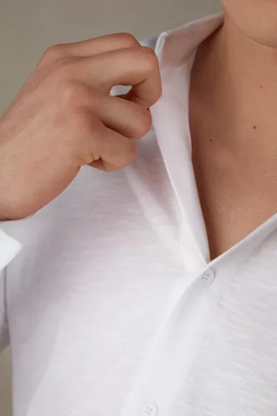 Camicia Manica Lunga In Cotone Fiammato Camicie 001 - Bianco Uscita Intimissimi Uomo