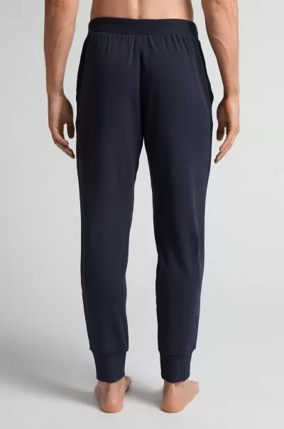 Uomo Pantalone Lungo In Modal/Cashmere 800 - Blu Notte Pantaloni Lussuoso Intimissimi